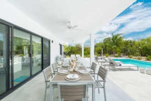 Dining at the Pool - Tradewinds Villa- Turks and Caicos