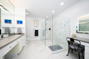 Renovated bathroom Grand View Condo rental, Turks and Caicos